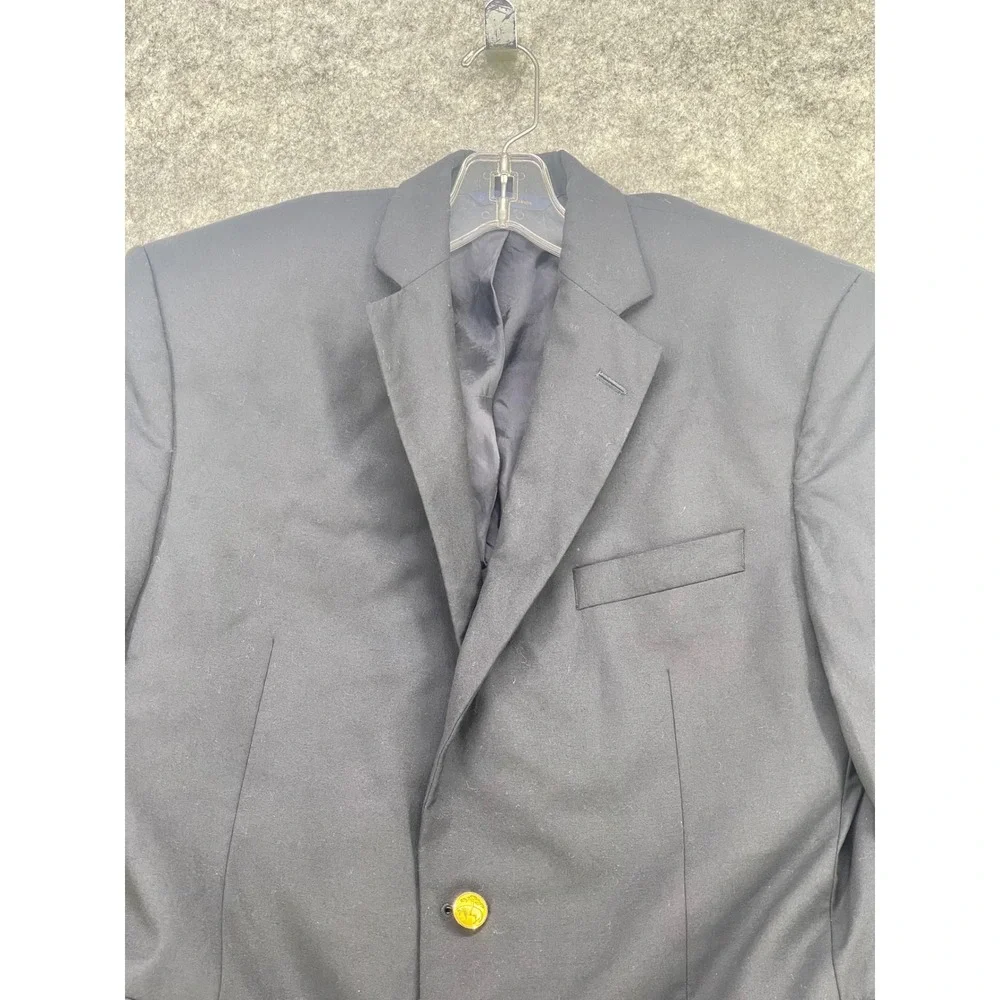 Brooks Brothers Loro Piana  Blazer Men 41R Blue 1818 Madison Wool Gold 2 Buttons